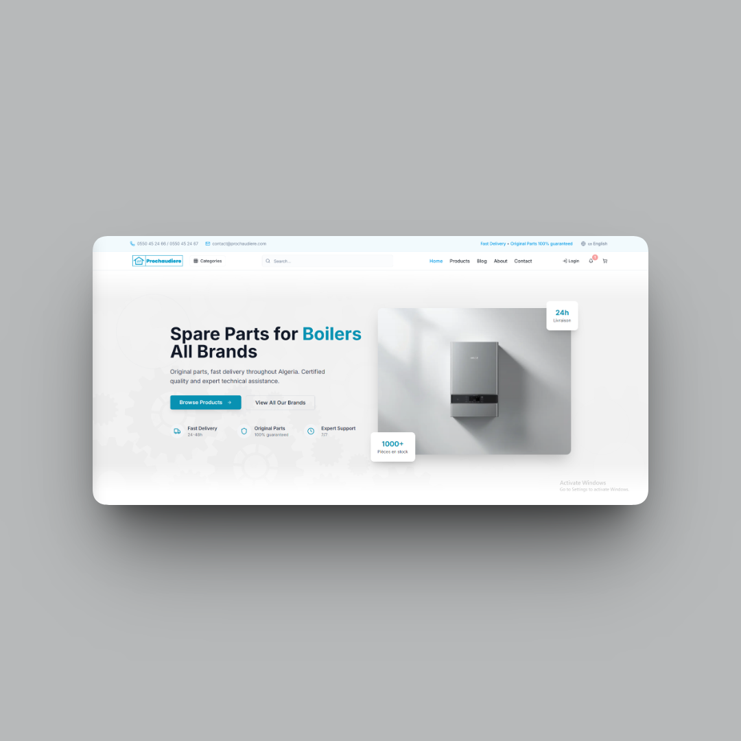 Prochaudiere E-Commerce Screenshot