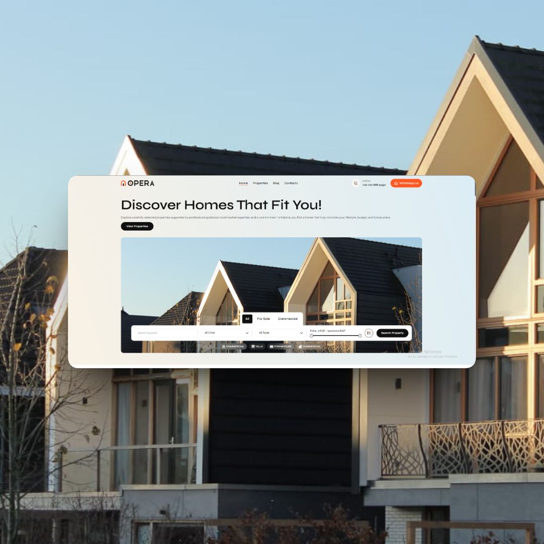 Opera Real Estate Platform Screenshot